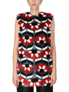 Boutique Moschino Geometric Faux-fur Gilet In Black