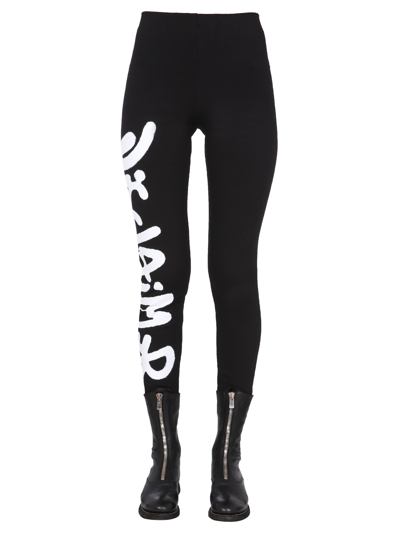 Disclaimer Leggings With Logo Print In Black