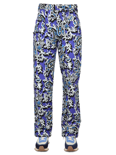 Etro Paisley Stretch Cotton Jeans In Multicolour