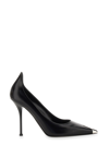 Alexander Mcqueen Black Leather And Silver Punk Pumps In Black