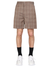 Givenchy Prince Of Wales Pattern Bermuda Shorts For Men In Beige