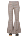 Stella Mccartney Houndstooth-pattern Flared Trousers In Beige