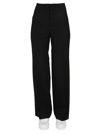 Stella Mccartney Wide-legged Tailored Pants With Zipper And Hook Closure In Black