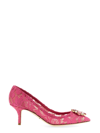 Dolce & Gabbana 60mm Bellucci Lace & Swarovski Pumps, Fuchsia