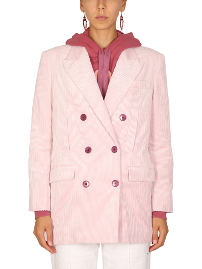 Isabel Marant Woman Haneva Pink Corduroy Blazer In Multi-colored