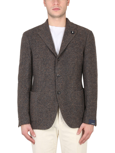 Lardini Wool Jacket In Multicolour