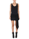 Philosophy Di Lorenzo Serafini Mini Draped Dress Asymmetric Hem In Black