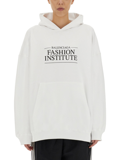 Balenciaga Fashion Institute Large Fit Sweatshirt In White
