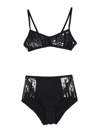 Huala Pin Up Set With Sequins In Black