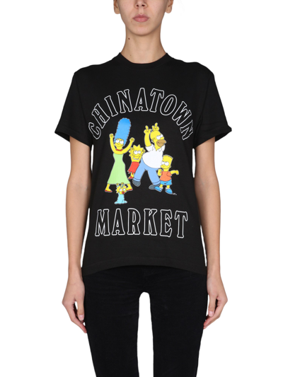 Chinatown Market X The Simpsons "simpson Family" T-shirt In Black
