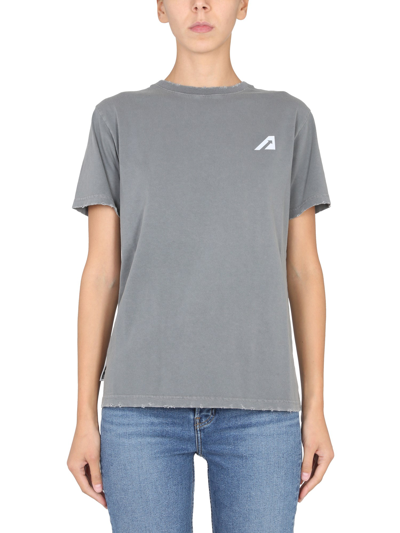 Autry Crewneck T-shirt In Grey