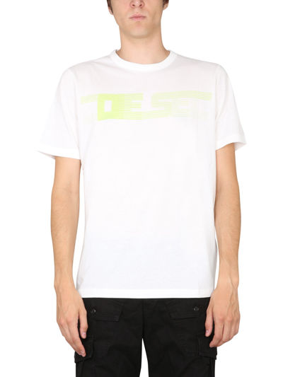 Diesel T-just-e19 Logo-print T-shirt In White
