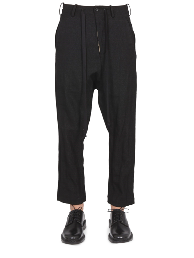 Uma Wang Drop Crotch Trousers In Black