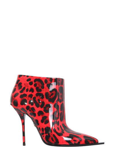 Dolce & Gabbana Patent Leather Boots In Red