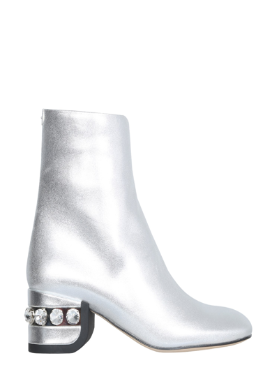Nicholas Kirkwood 55jj Crystal Boots In Silver