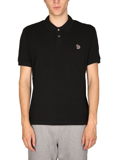Ps By Paul Smith Regular Fit Polo Shirt In Black