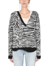 Saint Laurent Women's V Neck Sweater | Size Small | 646427 In Multicolour