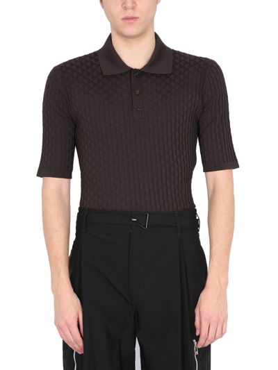 Bottega Veneta Cotton Jersey Polo Shirt With Overlock Stitch In Black