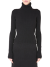 Bottega Veneta Rib Knit Turtleneck Jumper In Brown