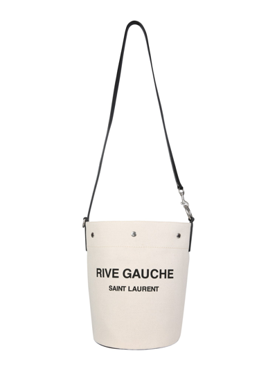 Saint Laurent Rive Gauche Bucket Bag In Neutrals