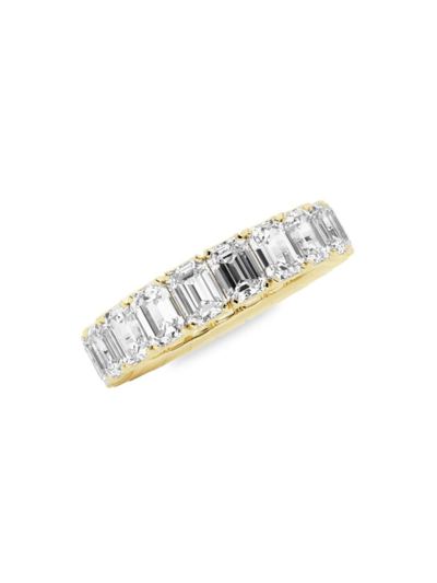 Saks Fifth Avenue Women's Build Your Own Collection 14k Yellow Gold & Natural Emerald Cut Diamond Eternity Band In 5 Tcw Yellow Gold
