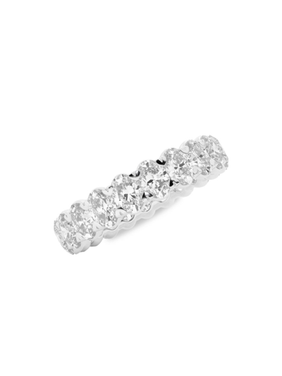 Saks Fifth Avenue Women's Build Your Own Collection 14k White Gold & Lab Grown Oval Diamond Eternity Band In 3 Tcw White Gold