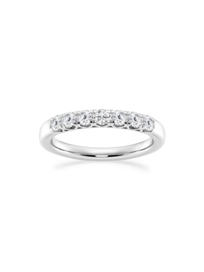 Saks Fifth Avenue Women's Build Your Own Collection 14k White Gold & 7 Natural Round Diamond Anniversary Band In 0.5 Tcw White Gold