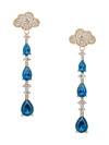 EYE CANDY LA WOMEN'S LILY CLOUD 18K GOLDPLATED & CUBIC ZIRCONIA DROP EARRINGS