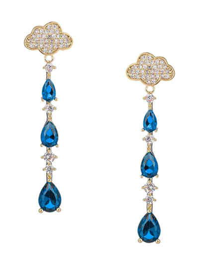 Eye Candy La Women's Lily Cloud 18k Goldplated & Cubic Zirconia Drop Earrings In Brass