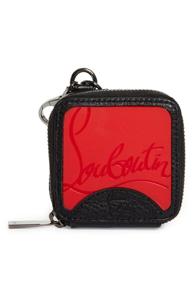 Christian Louboutin Leather Dog Poop Bag Holder In Black/ Loubi