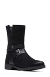 Clarks Clarkwell Mid Boot In Black Wlined Leather