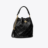 Tory Burch Large Fleming Soft Bucket Bag In Black