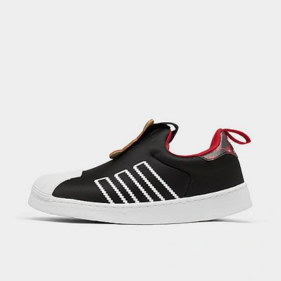 Adidas Originals Adidas Boys' Little Kids' Originals Superstar 360 Fuzzy Slip-on Casual Shoes Size 13.0 In Black/white/red