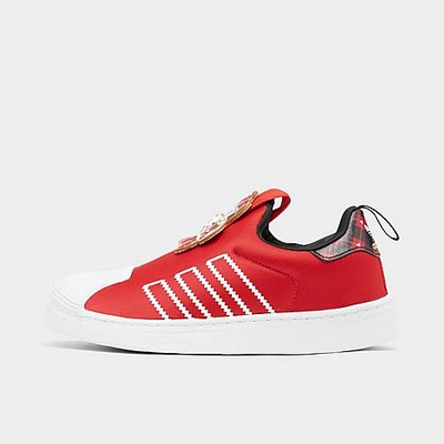 Adidas Originals Adidas Boys' Little Kids' Originals Superstar 360 Fuzzy Slip-on Casual Shoes Size 13.5 In Red/white/black