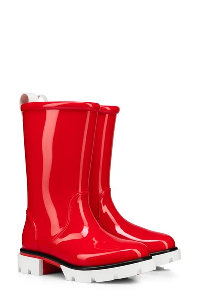 Christian Louboutin Kids' Little Girl's & Girl's Toy Patent Rain Boots In Red