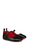 Christian Louboutin Kids' Baby Love Chick Crib Shoe In Black/ Lin Loubi