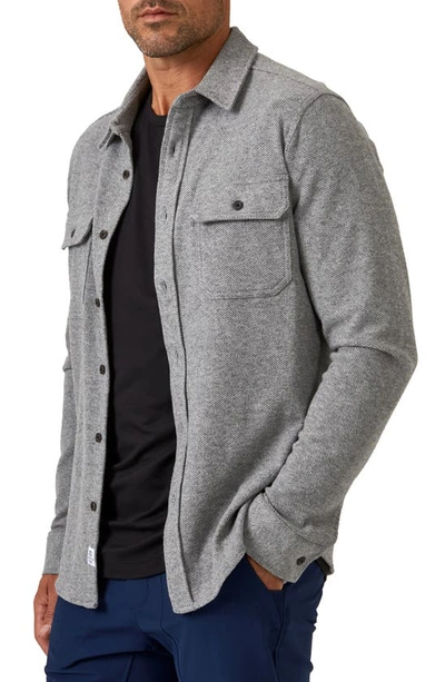 7 Diamonds Generations Stretch Twill Button-up Shirt In Grey