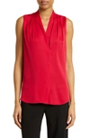 Kobi Halperin 'mila' Sleeveless Stretch Silk Blouse In Fire