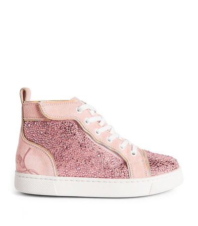 Christian Louboutin Funnyto Leather High-top Trainers In Red