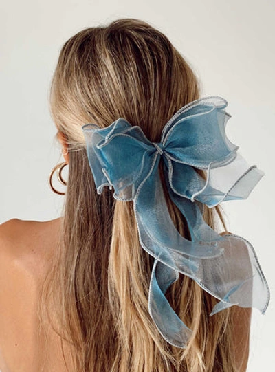 Princess Polly Linney Hair Bow In Blue