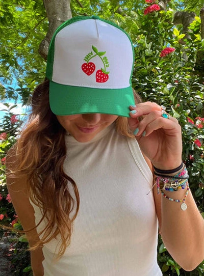 Princess Polly Good Vibes Trucker Hat In Green