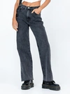 Princess Polly Arlington Straight Leg Denim Jeans In Black