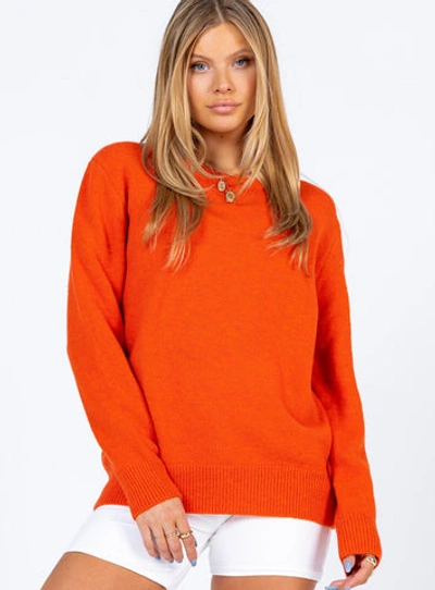 Princess Polly Lower Impact Larissa Sweater In Orange