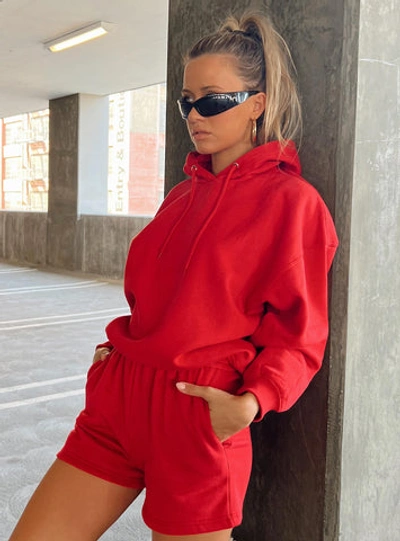 Princess Polly Lower Impact Voce Hoodie In Red
