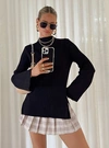 Princess Polly Allen Ribbed Sweater In Black
