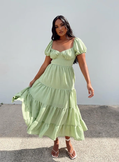 Princess Polly Danny Midi Dress In Green | ModeSens