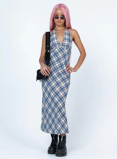 open lace back dress Daydreaming Gingham Set Blue / White main image 1