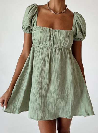 Princess Polly Let's Dance Mini Dress In Sage