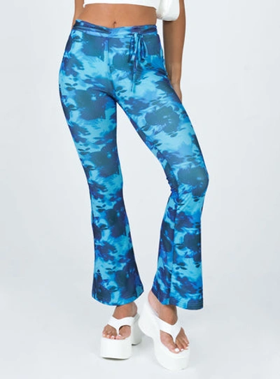 Princess Polly Allen Floral Flare Pants In Blue
