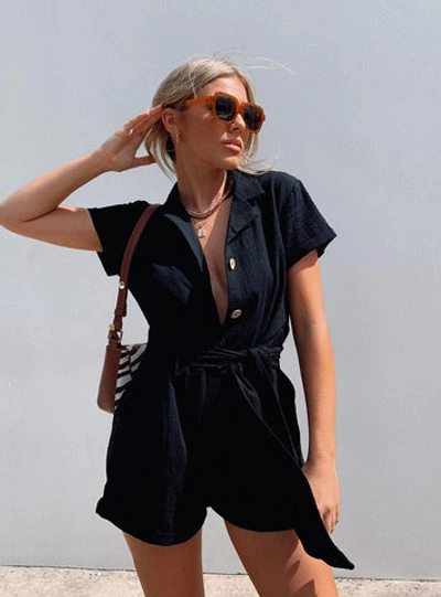 Princess Polly Ashens Romper In Black